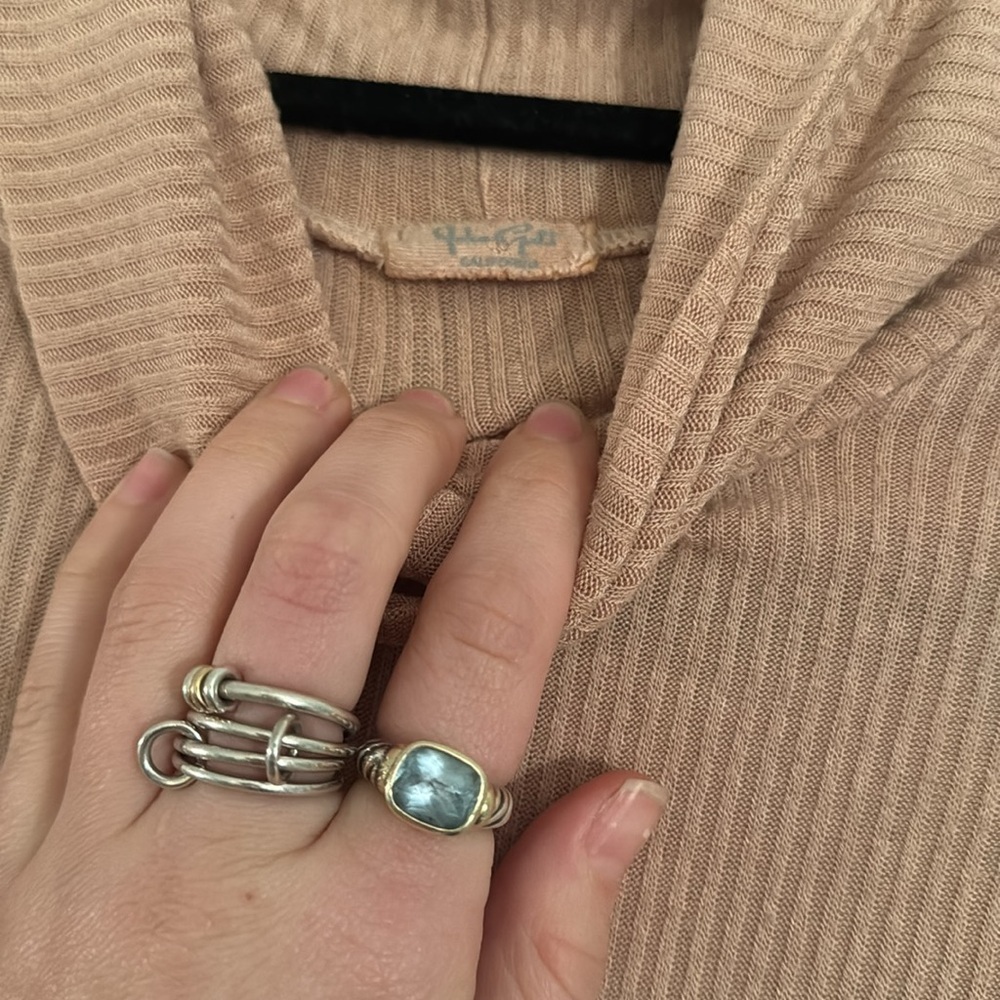 Tan Mock neck Brandy Melville top - Picture 3 of 5